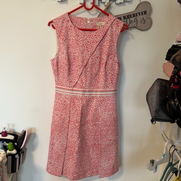 Ted Baker Hoprr pink white sleeveless dress size 2 nwot - Picture 1 of 5